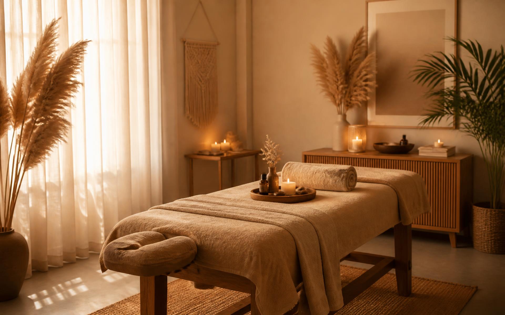 Cabinet de massage bien-être à Cornebarrieu, table de massage et lumière douce